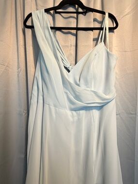 Azazie Elegant Light Blue Slip Dress with Drape Detail - NWT